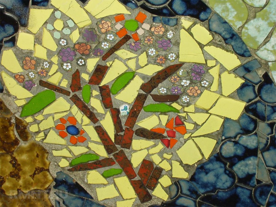 Виноградная лоза мозаика из битой плитки
