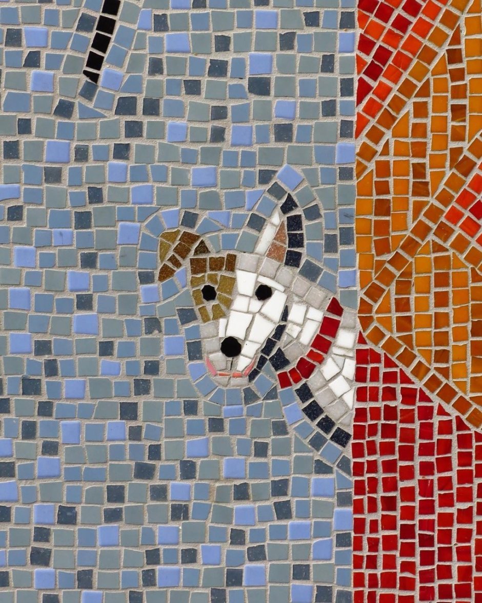 Собачка из мозаики