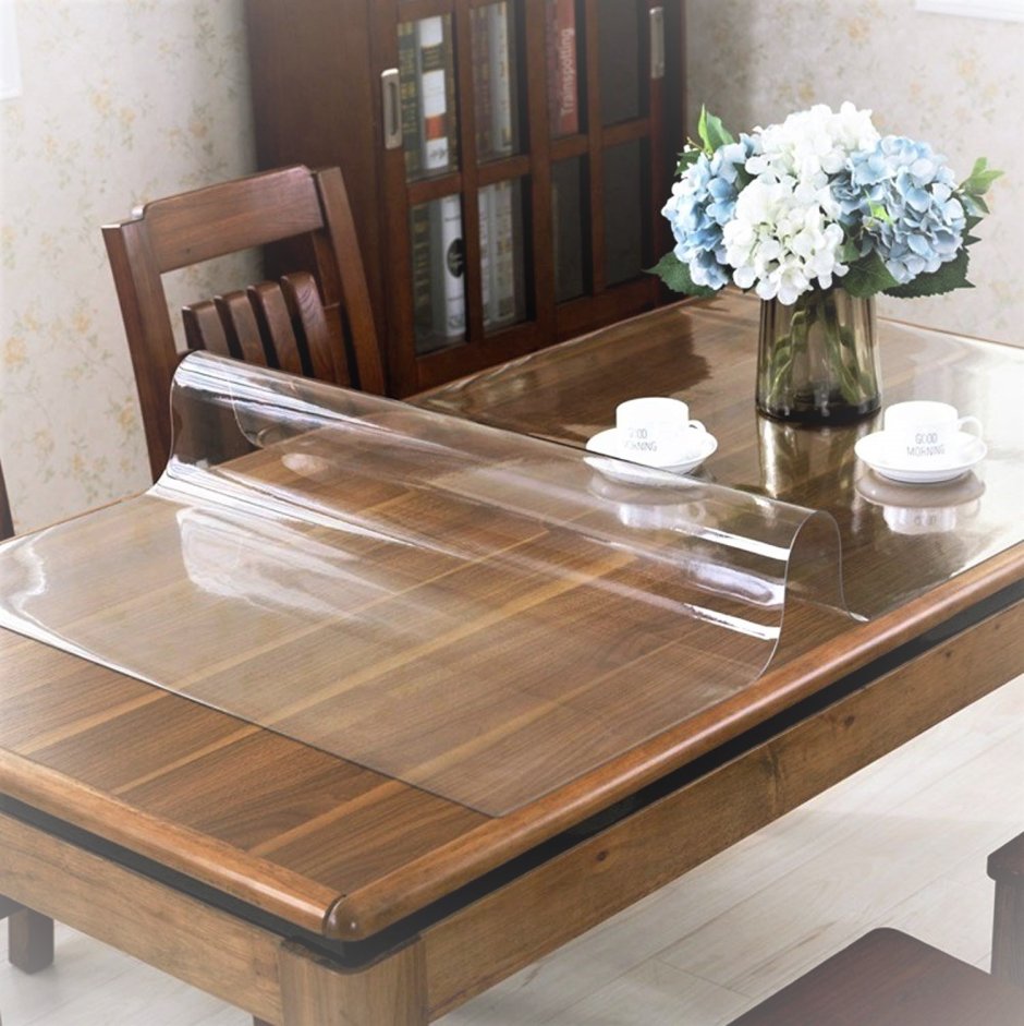 Гибкое стекло, скатерть прозрачная Soft Glass размер 120x80 см. 113325