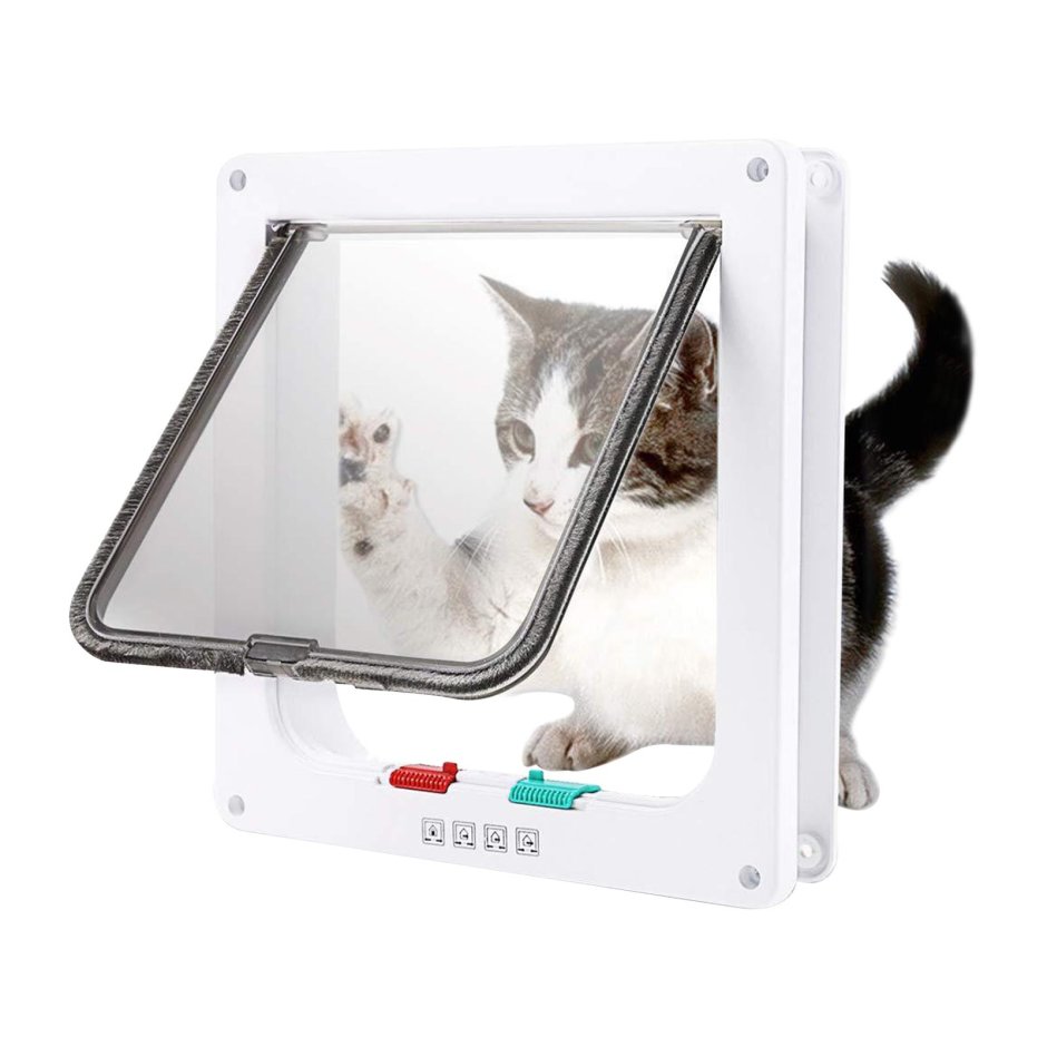 Дверца для кошки Trixie "4-way", с туннелем, 20x22 см, цвет: серый