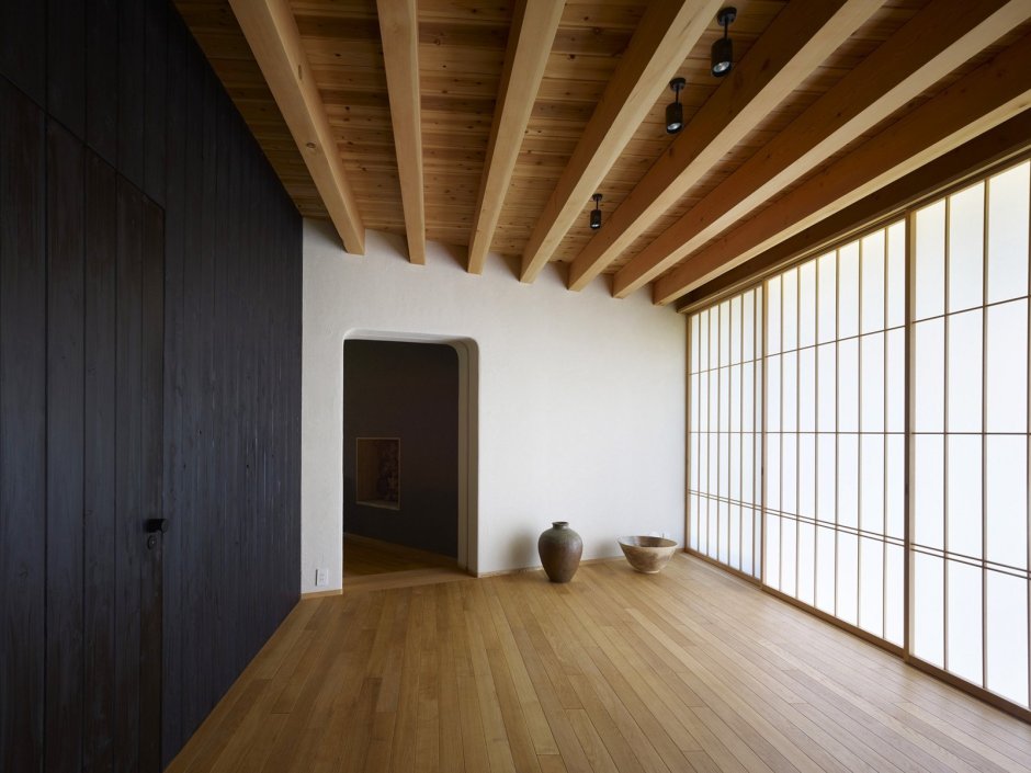 Деревянный потолок в японском стиле