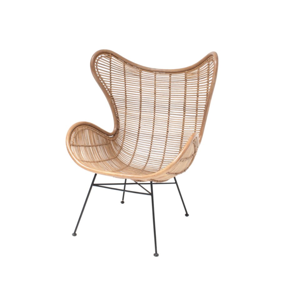 Rattan Egg Wing Chair