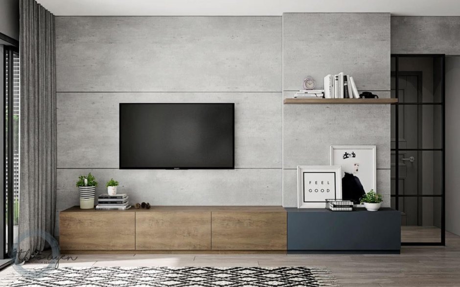 Тумба ТВ 80650 серая Loft Design