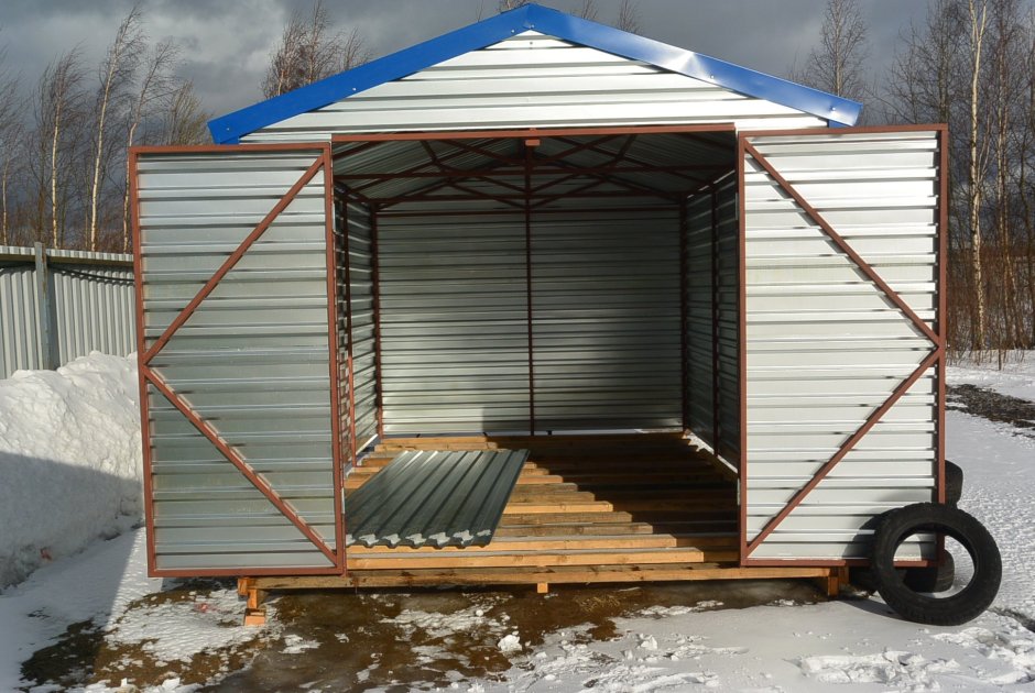 Металлический гараж сборный 6м 4м драйв2