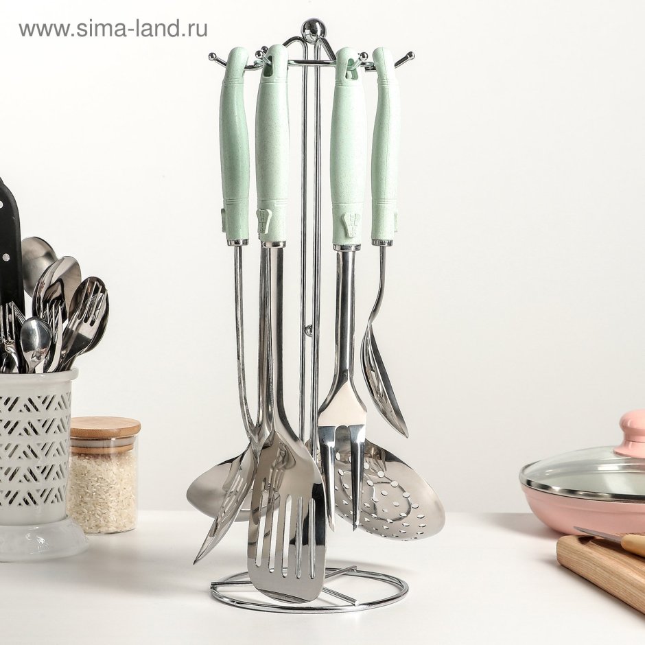 Набор кухонных принадлежностей пластик 6 шт Kitchen Utensils