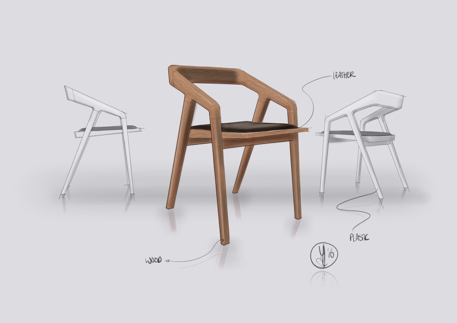 Кресло Jory Brigham Design чертеж