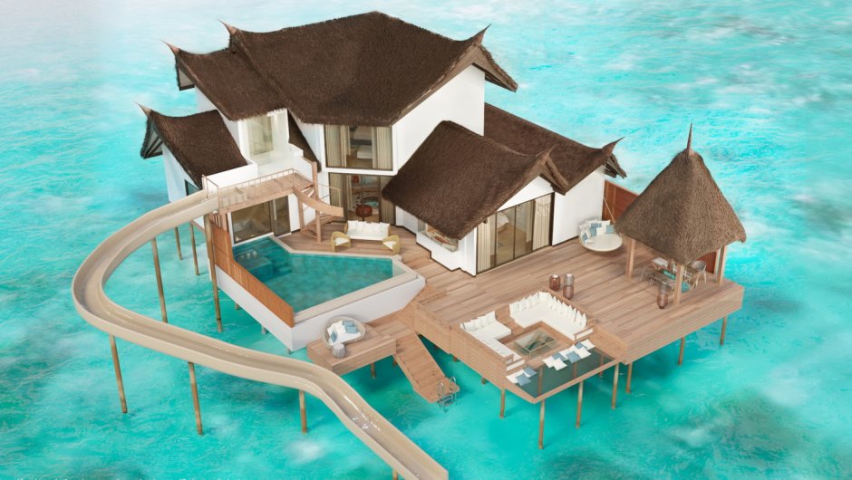 Jumeirah Vittaveli Мальдивы с горкой внутри