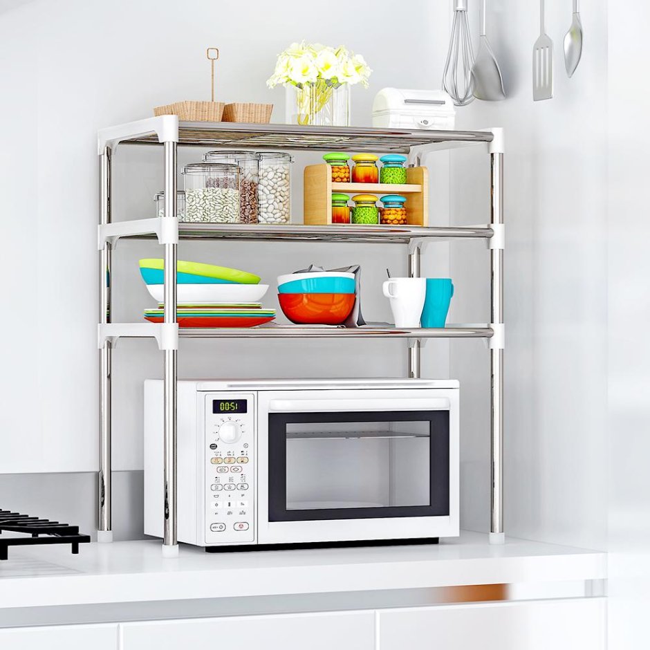 Полка кухонная для микроволновой печи lettbrin, 57 см х 30 см х 48 см Rack