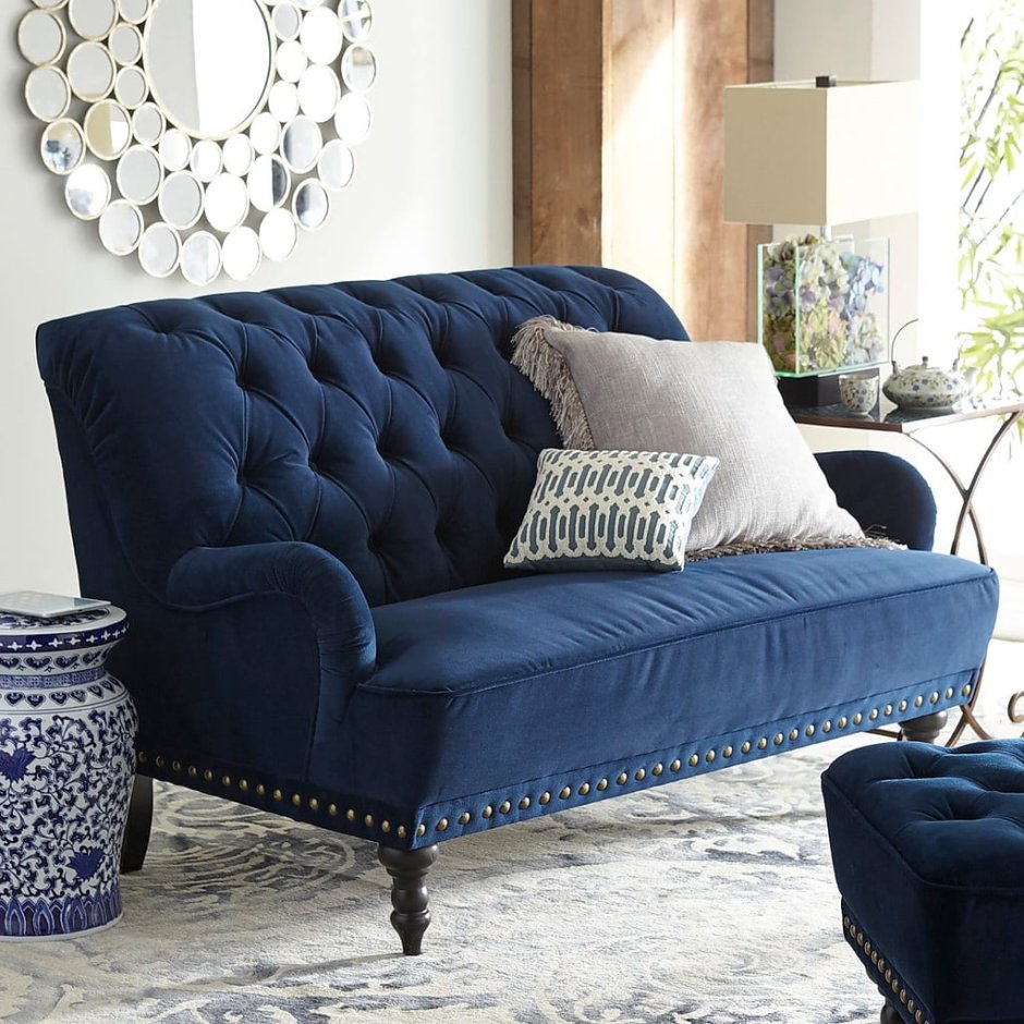 Диван Линс Velvet Navy Blue