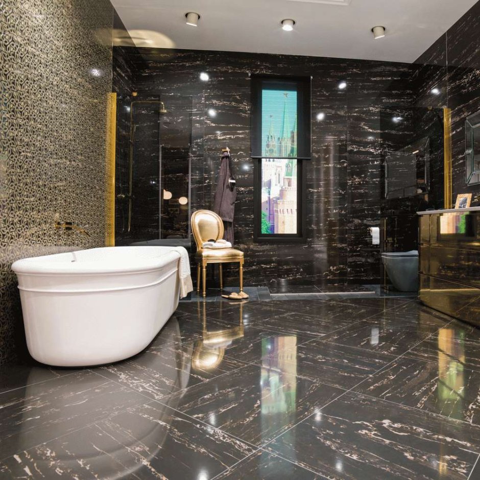 Плитка Porcelanosa черная мрамор