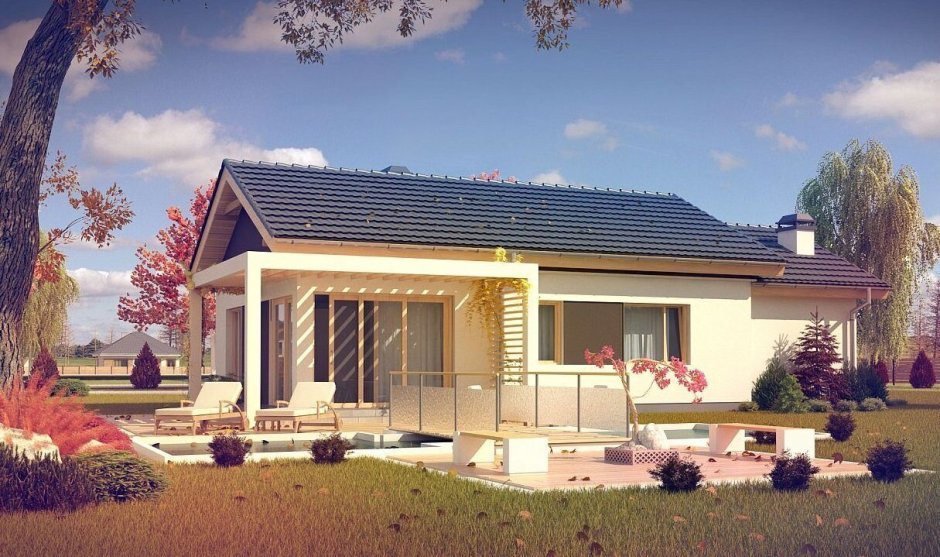 Z500 проекты одноэтажных домов с террасой до 150 кв.м