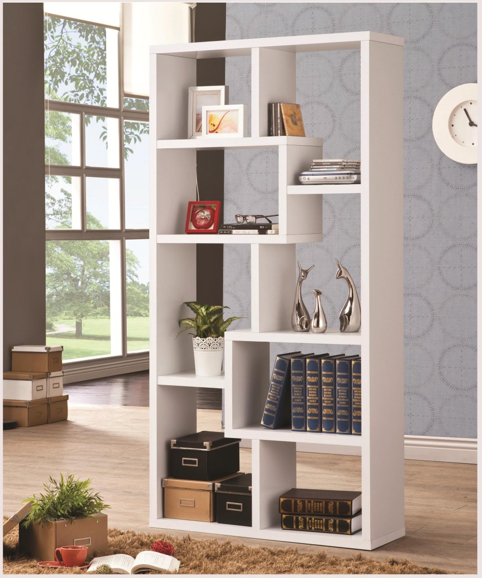 Bookcase display Cabinet in White finish by Coaster - 800147
