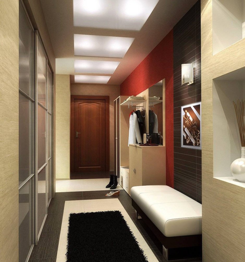 Интерьер узкой прихожей