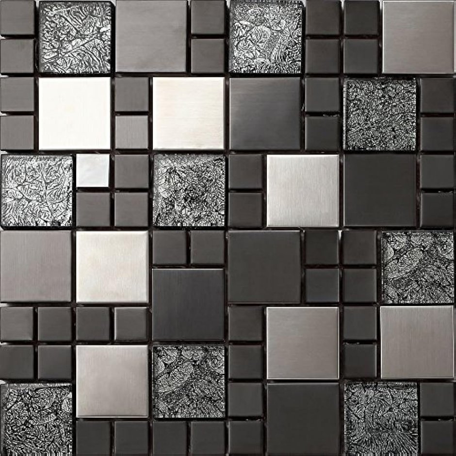 Мозаика стекло Glass White Black 30x30x0,4(1,62)