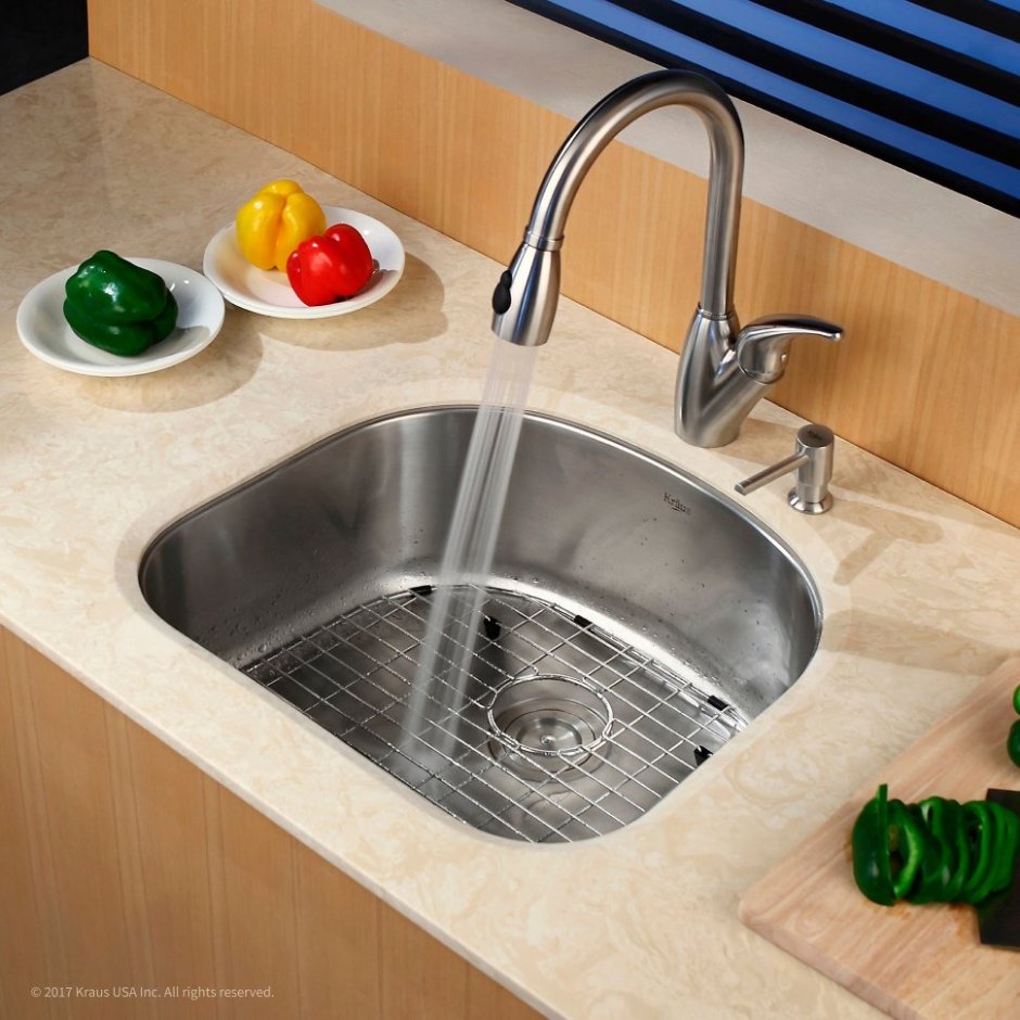 Интегрированная кухонная мойка Kraus KBU-11 52.7Х45.1см нержавеющая сталь