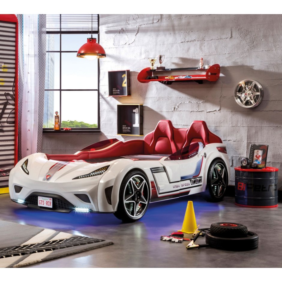 Кровать машина Cilek GTS красная
