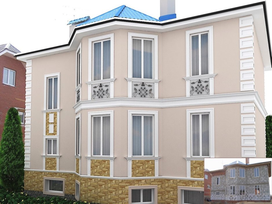 Фасад здания штукатурка