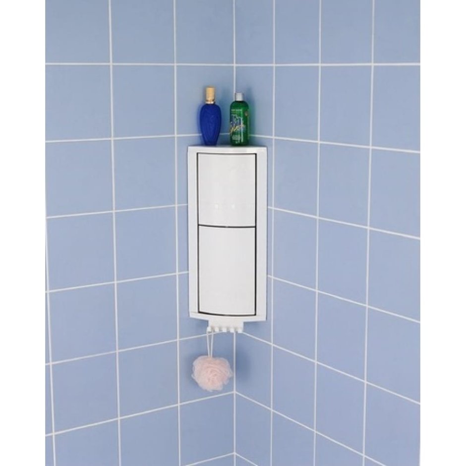 Угловой шкафчик для ванной белый серия s01 23 15 66 см пластик