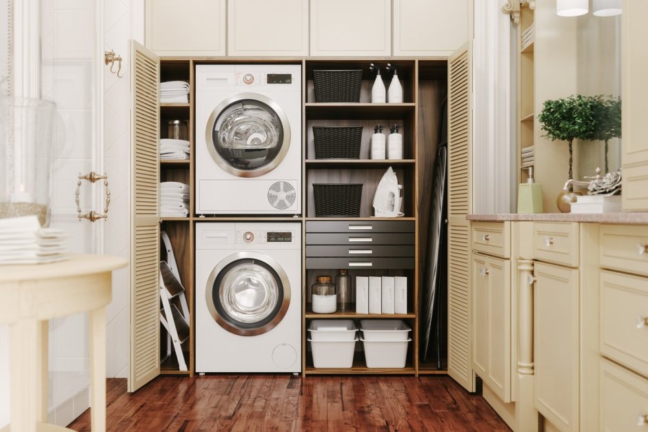 Modern washing Machine Laundry Room