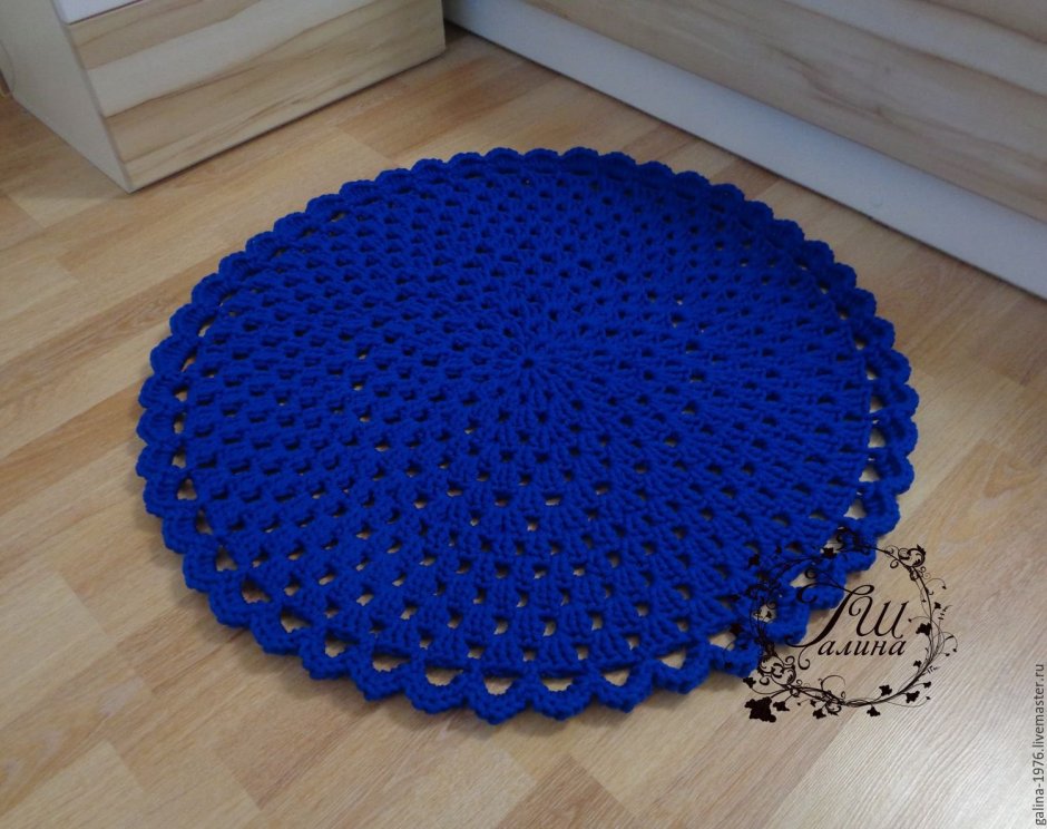Коврик из трикотажной пряжи крючком