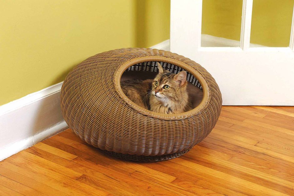 Домик для кошки из ротанга