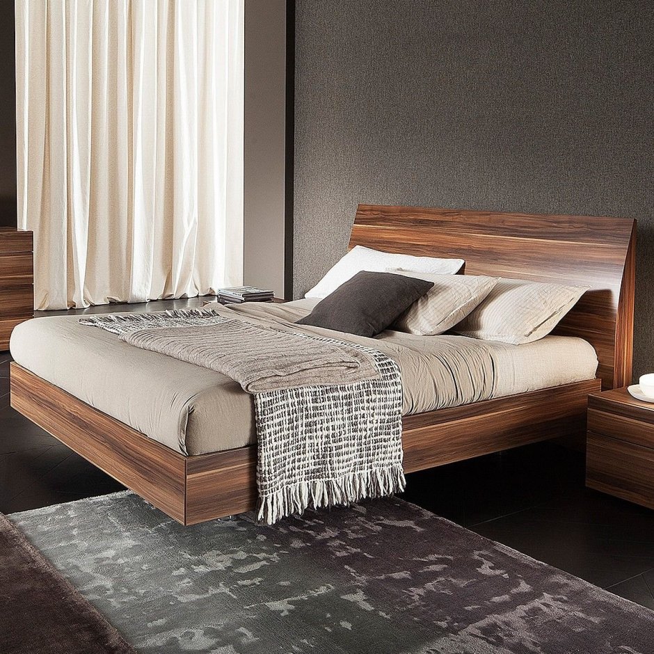 Кровать из дерева в современном стиле
