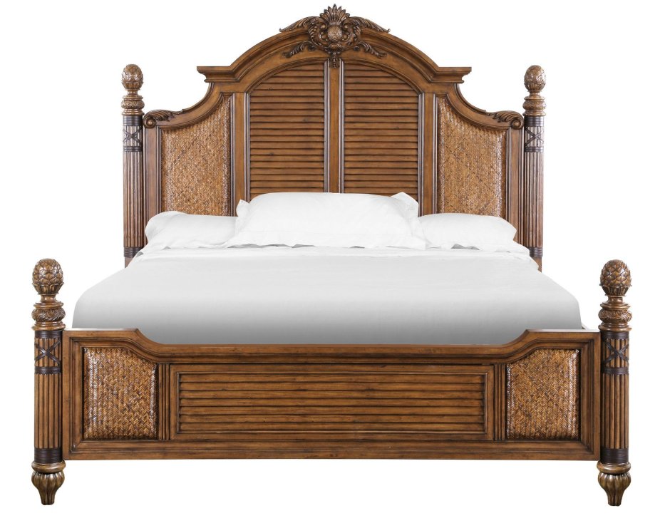Шикарная кровать с деревянным изголовьем