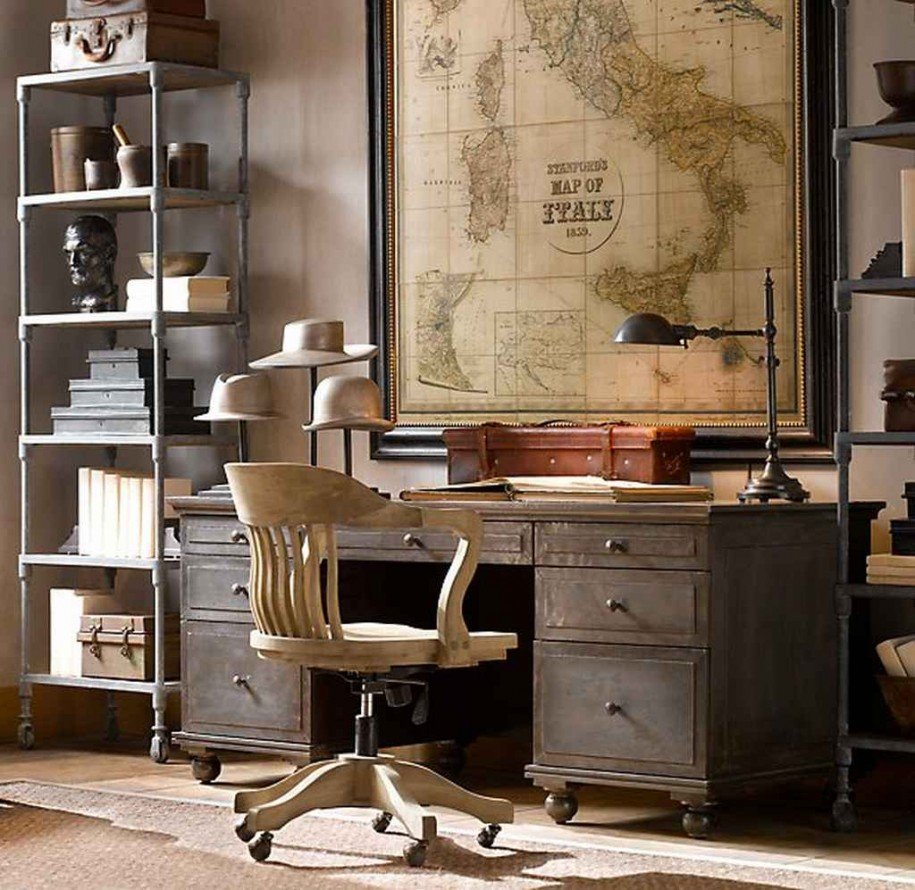Интерьер кабинета в старинном стиле