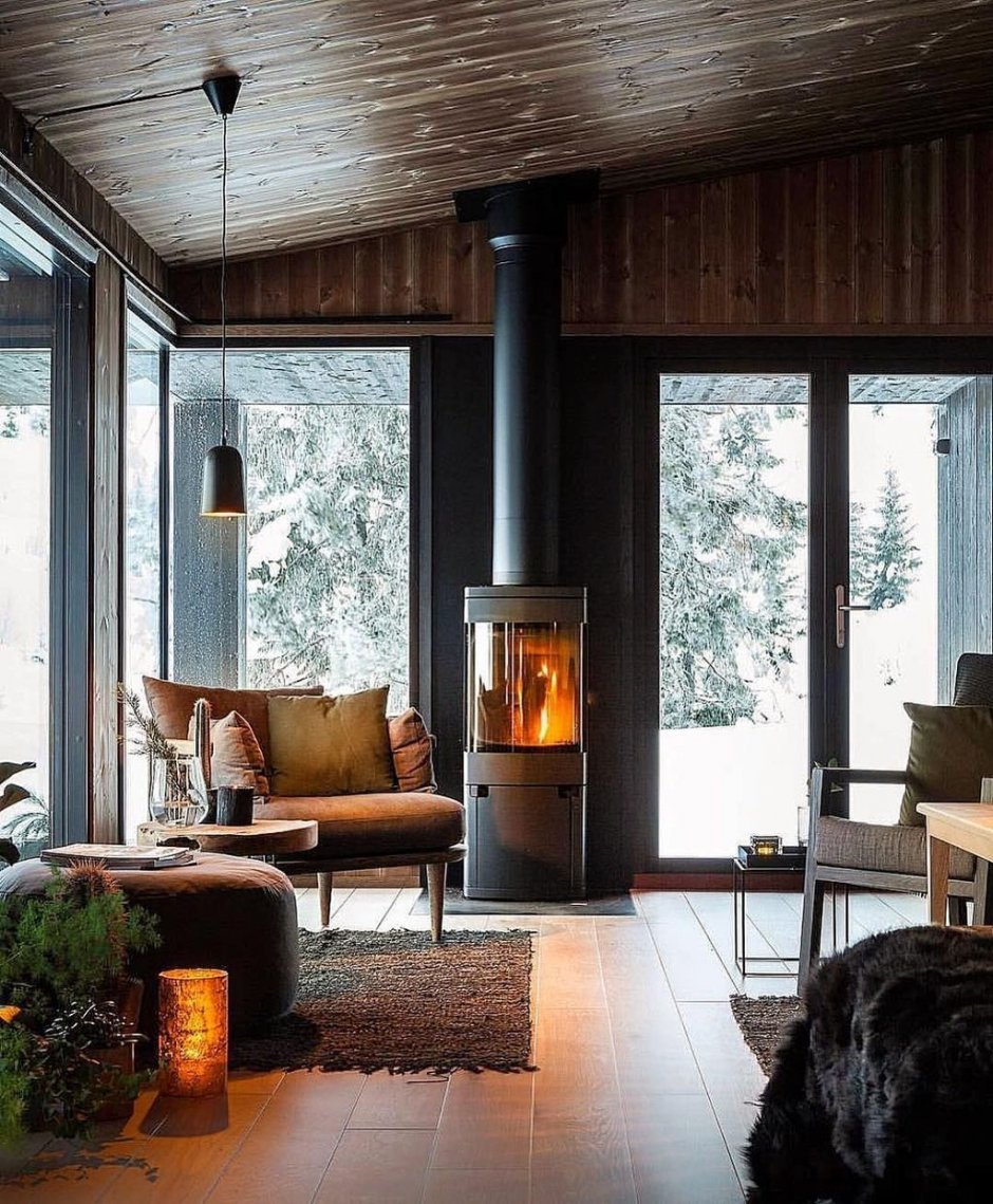 Интерьер гостиной в норвежском стиле