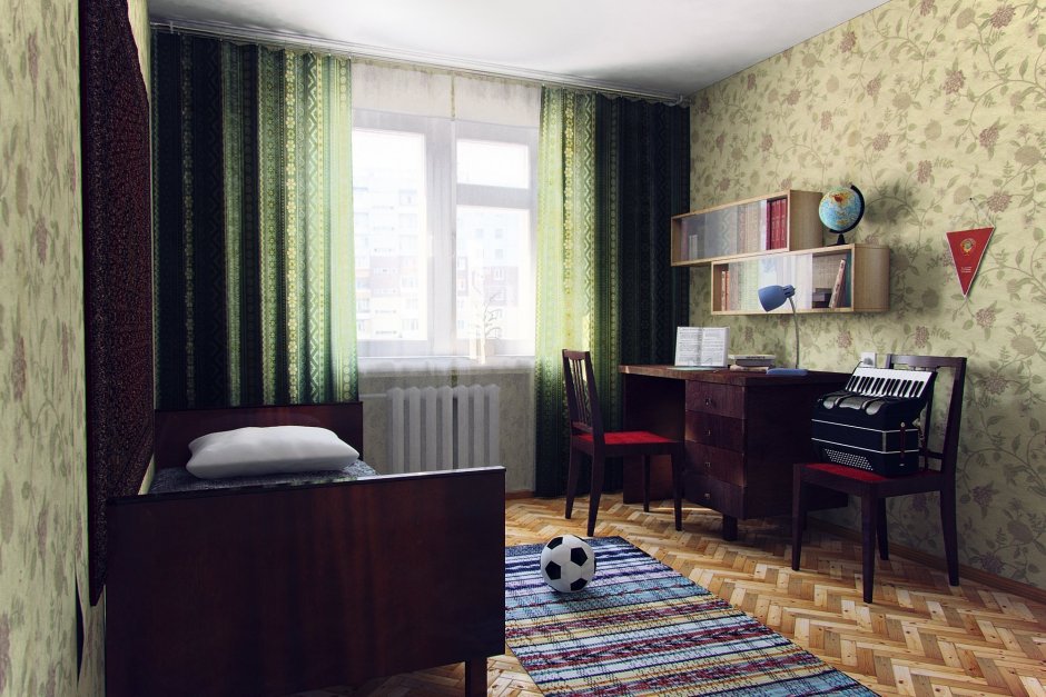 Интерьер комнаты в Советском стиле