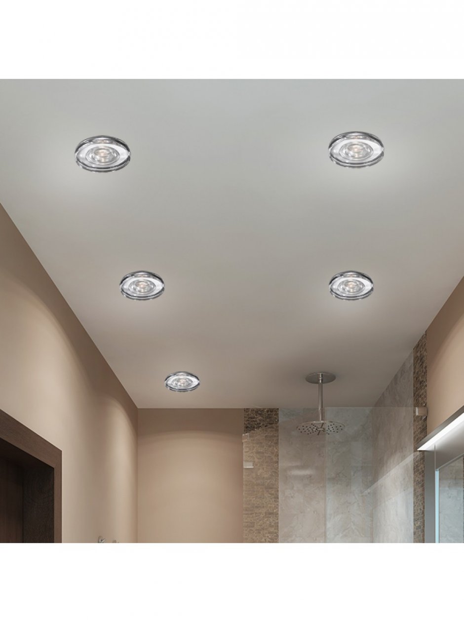 Расположение точечных светильников на натяжном потолке на кухне