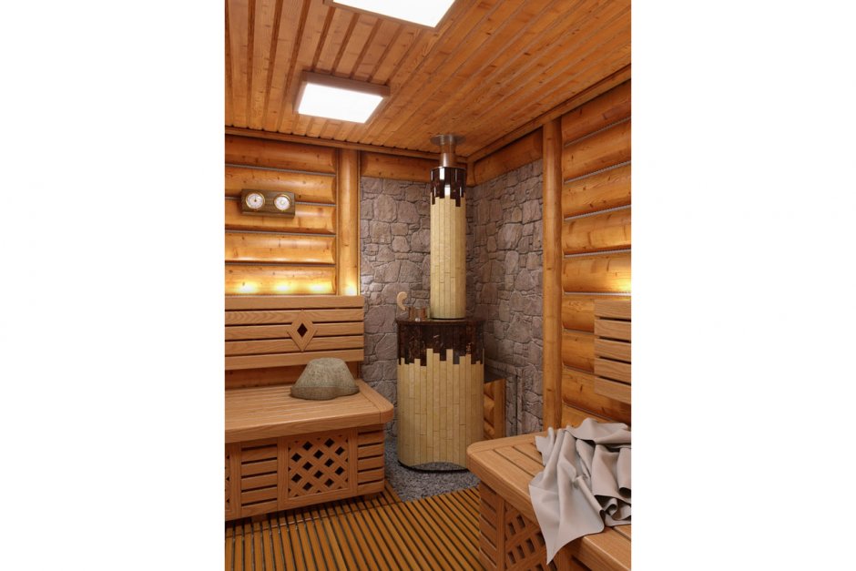 Интерьер деревянной бани