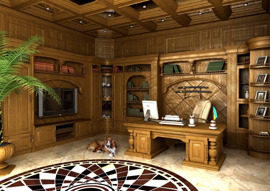 Красивые деревянные кабинеты