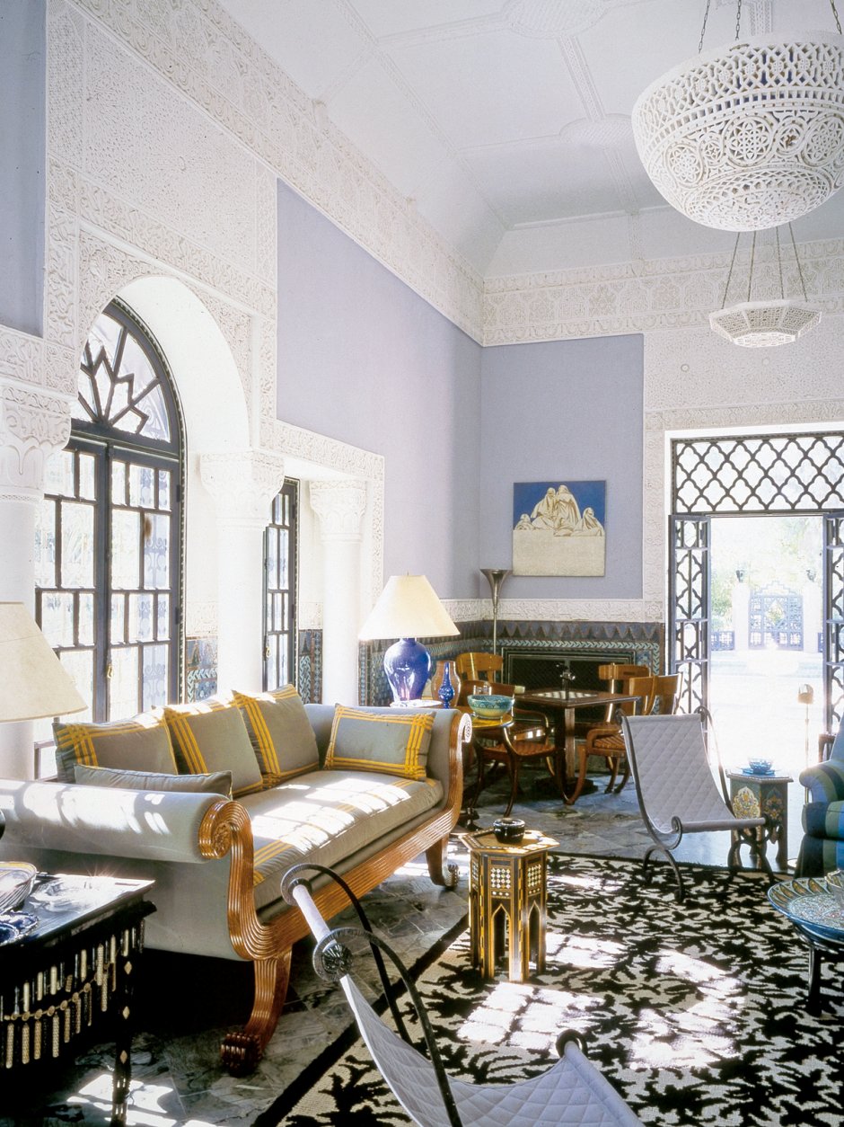 Дом в Марокко Ив сен Лорана интерьер