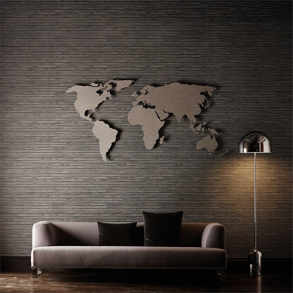 Карта мира на стене декор