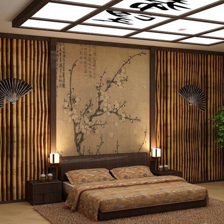 Отделка стен бамбуком в интерьере