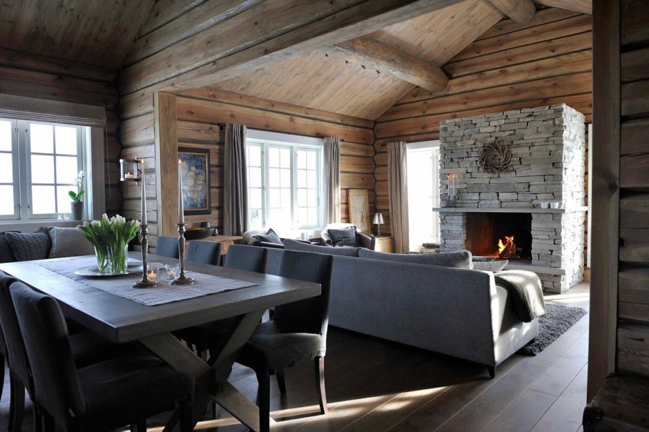 Норвежский деревянный дом интерьер