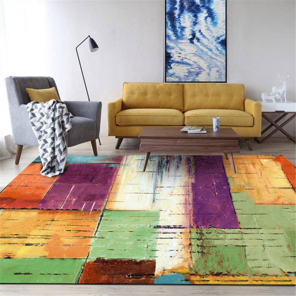 Разноцветные ковры в гостиную