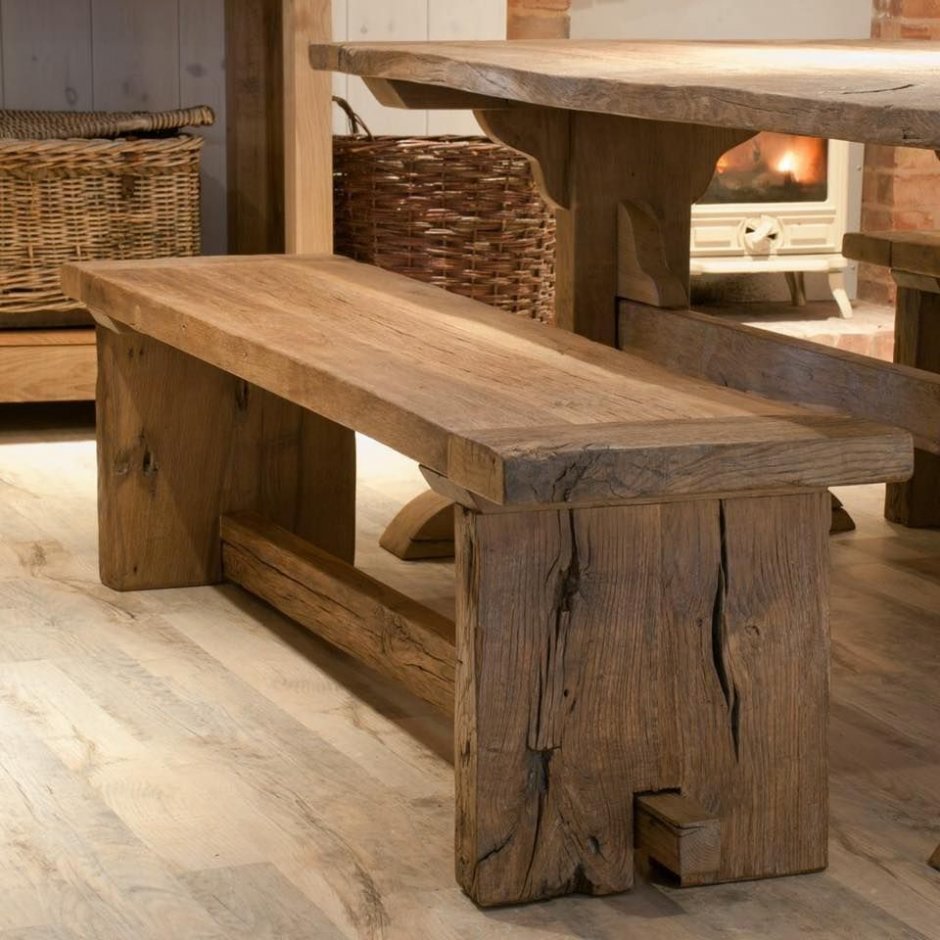 деревянные столы в деревенском стиле