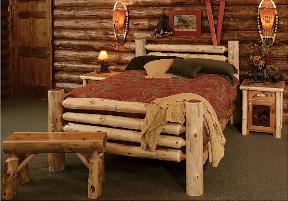 Деревянные кровати в стиле Кантри