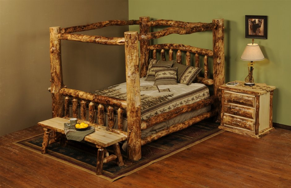 Кровать в рустикальном стиле