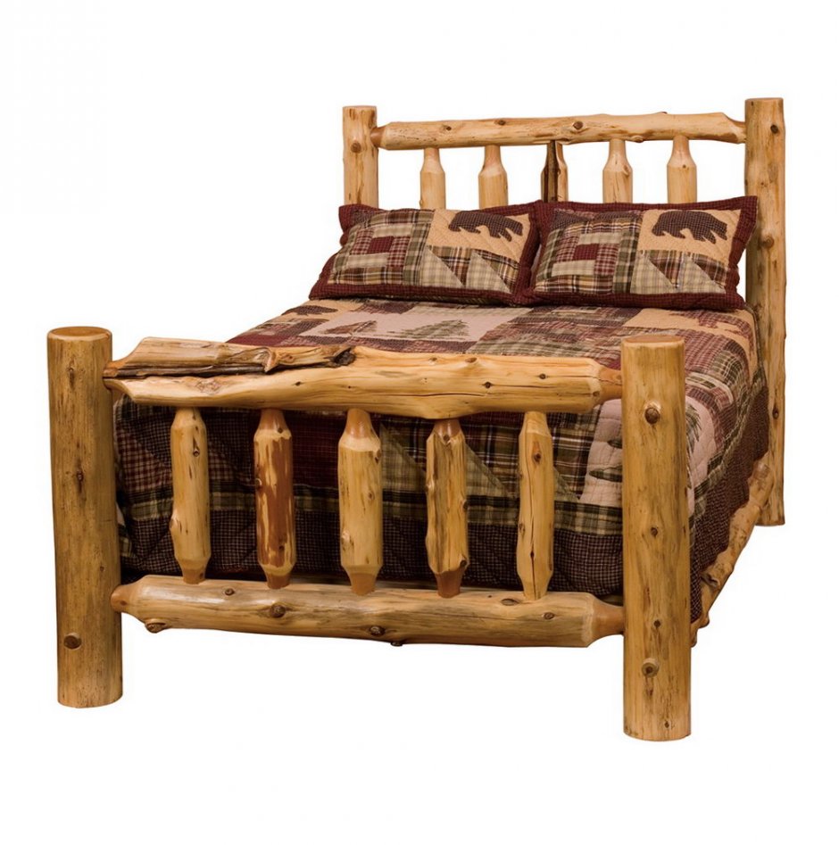 Деревянная кровать в рустикальном стиле