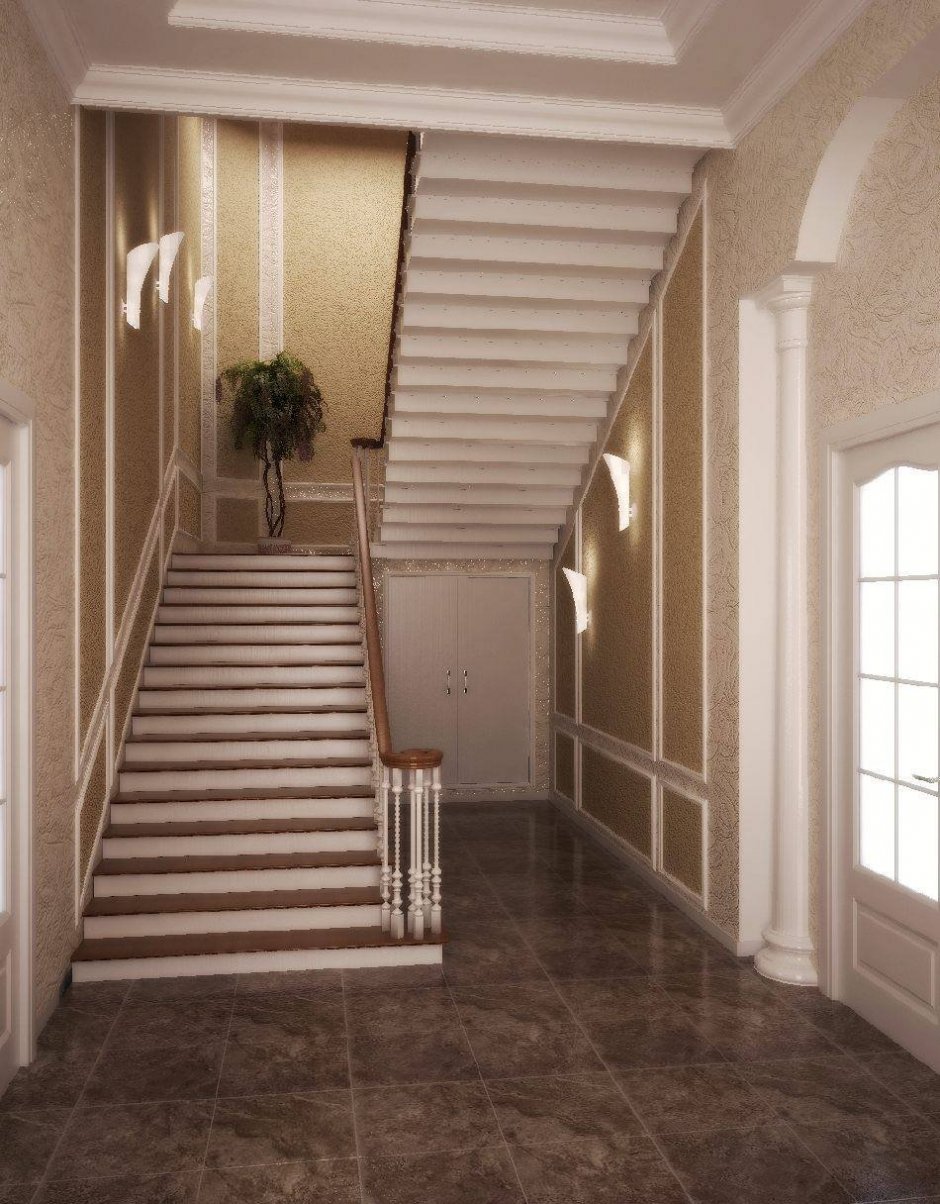 Лестница на второй этаж в коридоре
