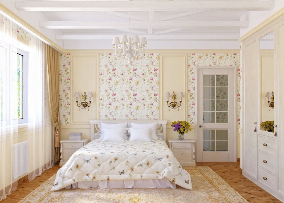 Прованский стиль в интерьере спальни