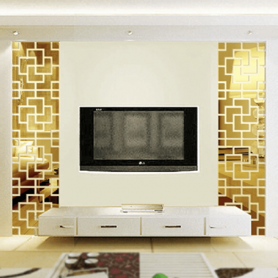 Декорирование стены с телевизором