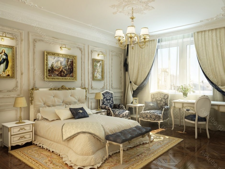Французский интерьер современная классика спальня