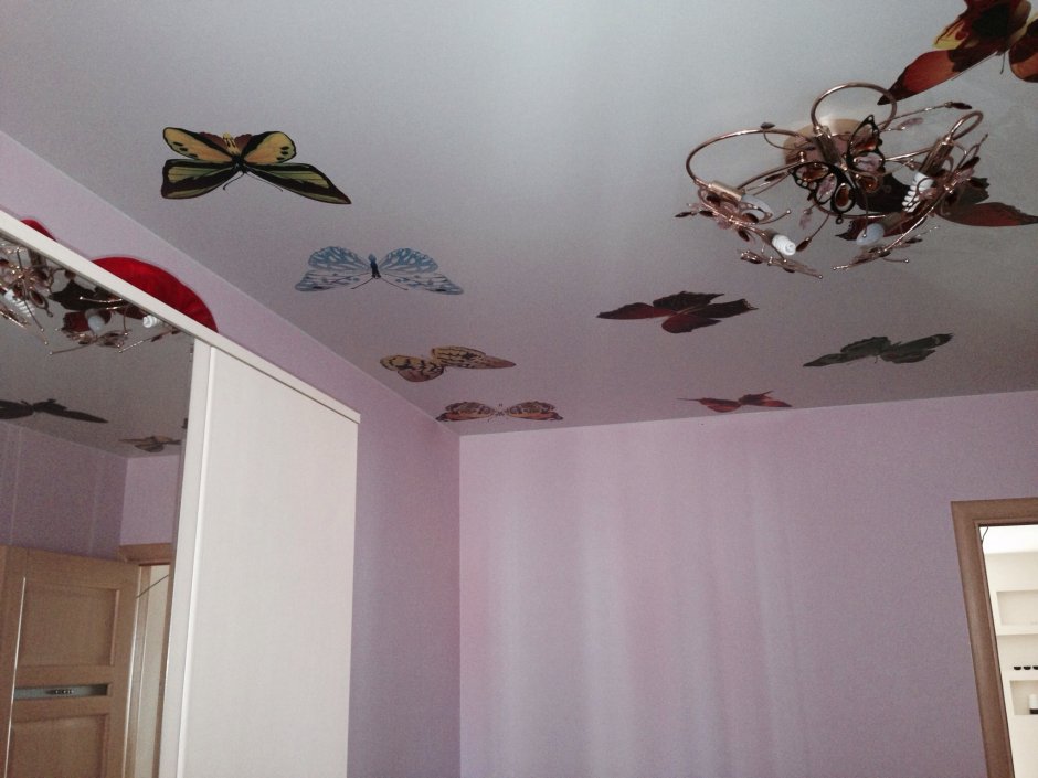 Навесные потолки с бабочками