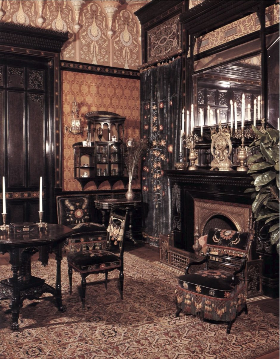 Викторианская Готика особняк интерьеры мебель