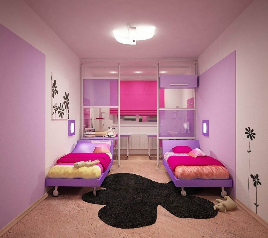 Интерьер комнаты для двух девочек