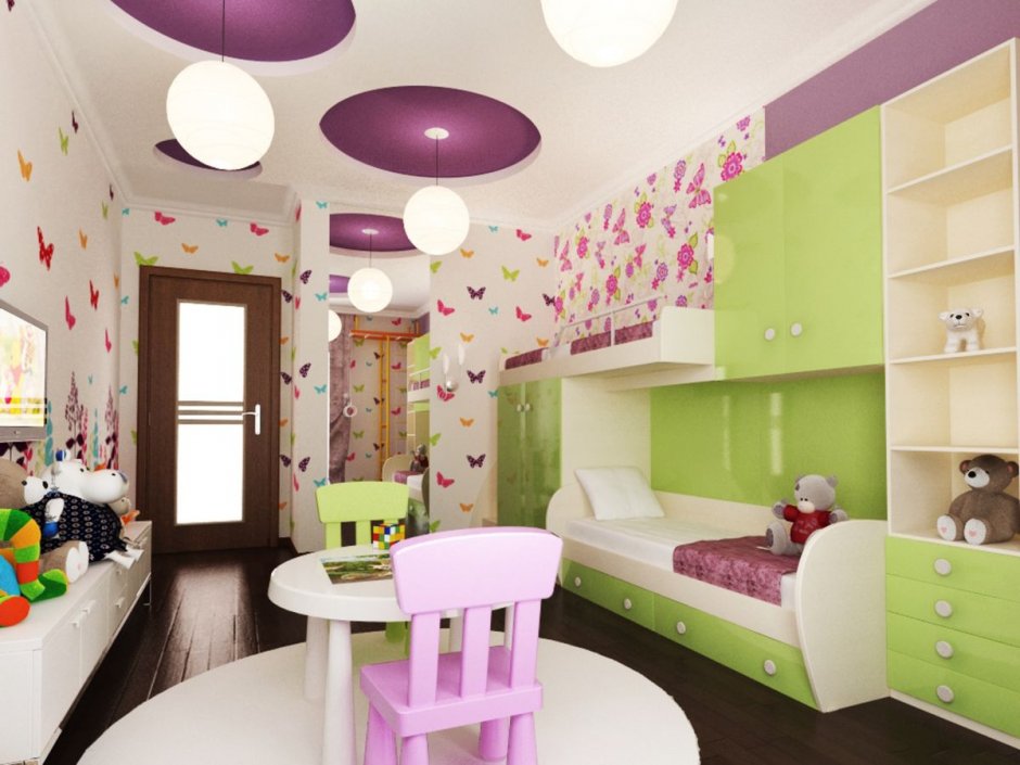 Проект детской комнаты для двух девочек